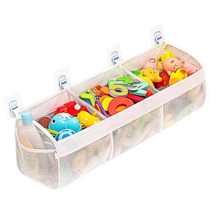 Mesh Bath Toy Organizer with 3 Sections for Quick Drying