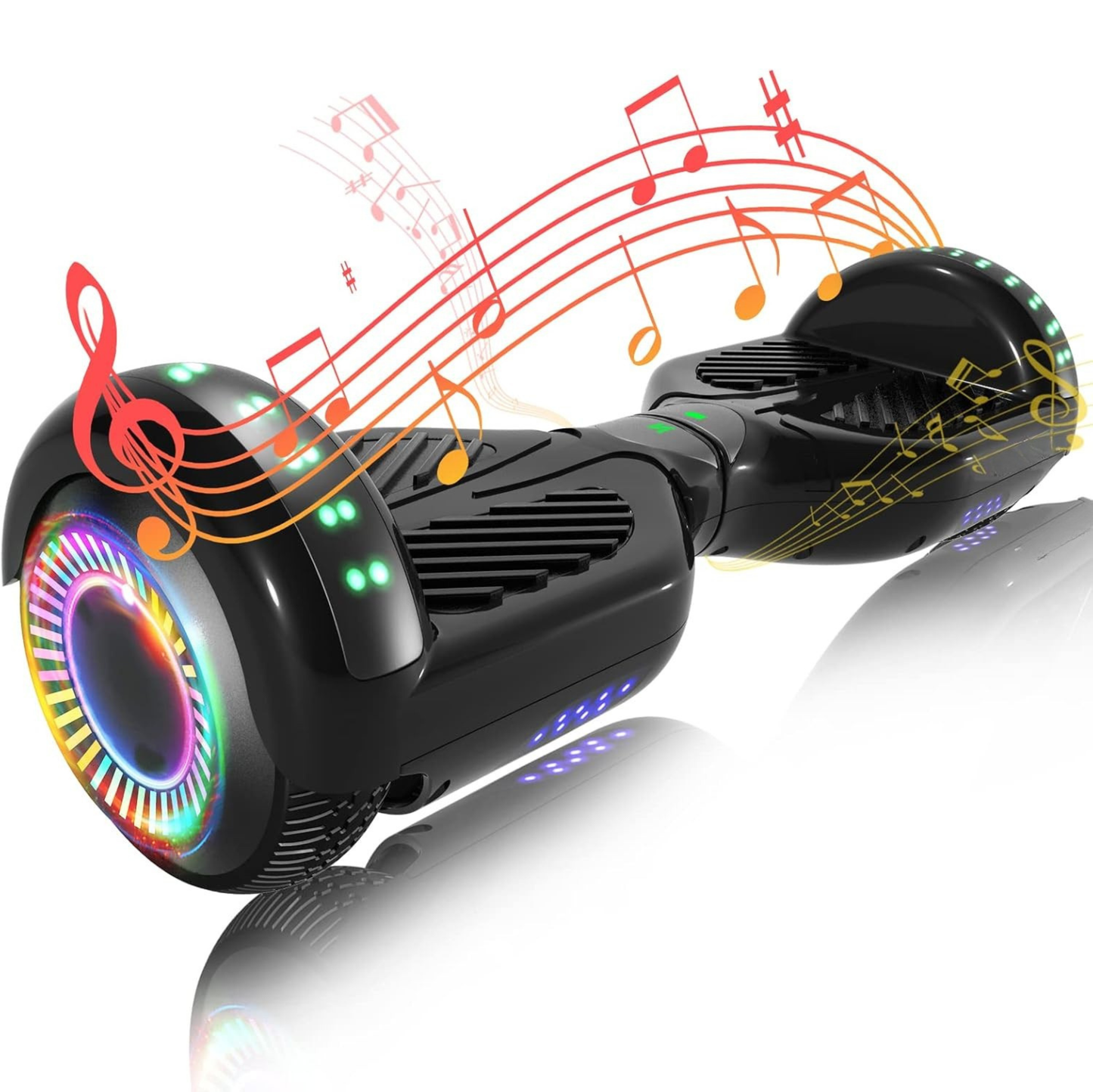 Dual Motor Hoverboard 250W with Bluetooth, App Control, and LED Lights