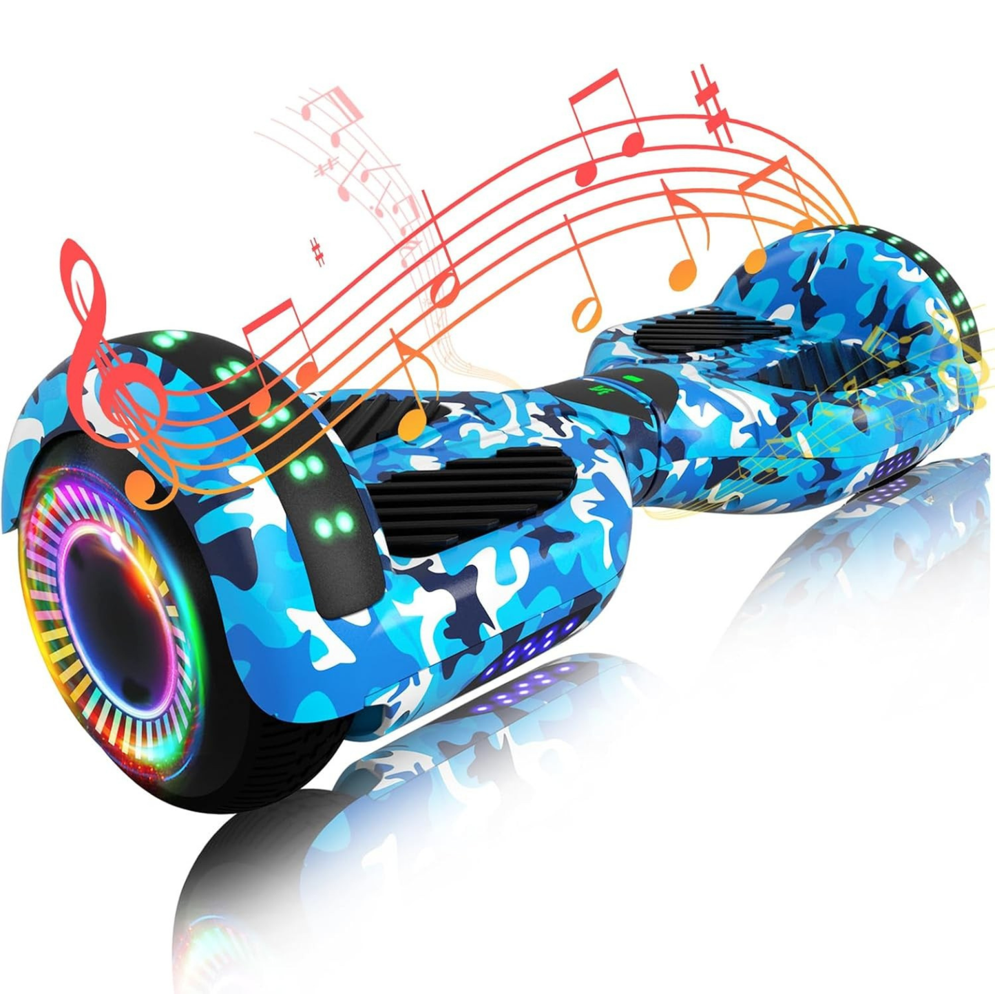 Dual Motor Hoverboard 250W with Bluetooth, App Control, and LED Lights