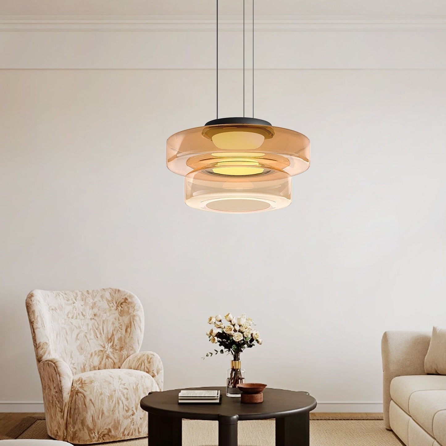 Sleek Glass Pendant Light – Contemporary Hanging Fixture