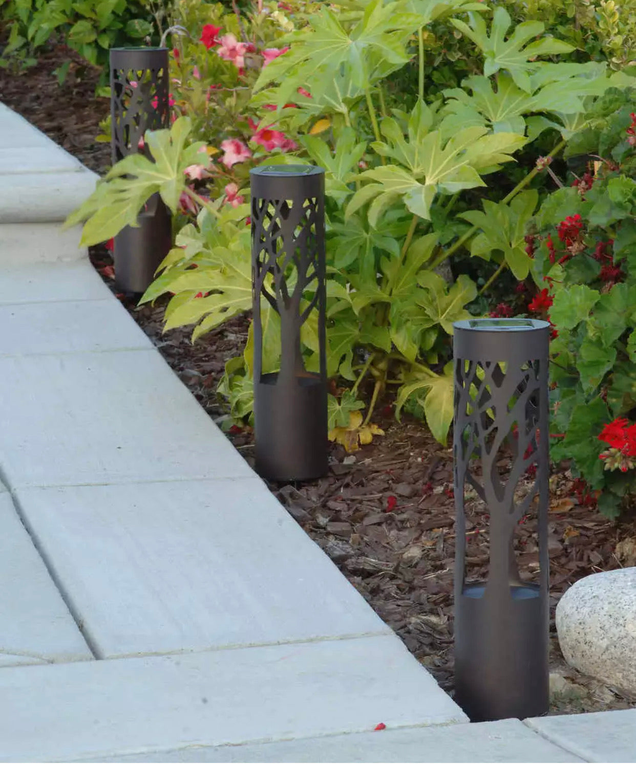 Sleek Solar-Powered Garden Path Light with Warm Glow