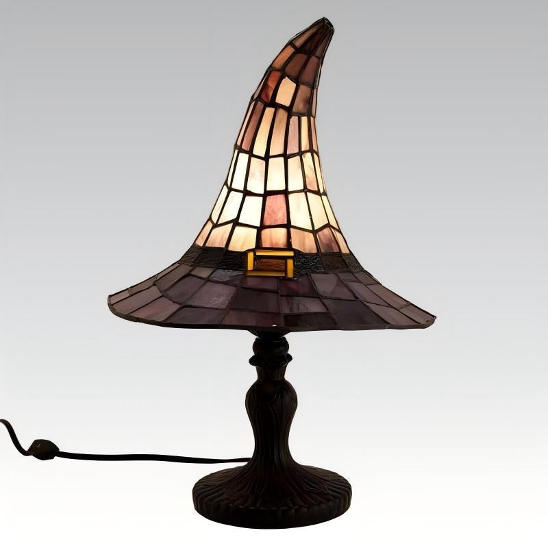 Enchanting Witch Hat Stained Glass Table Lamp