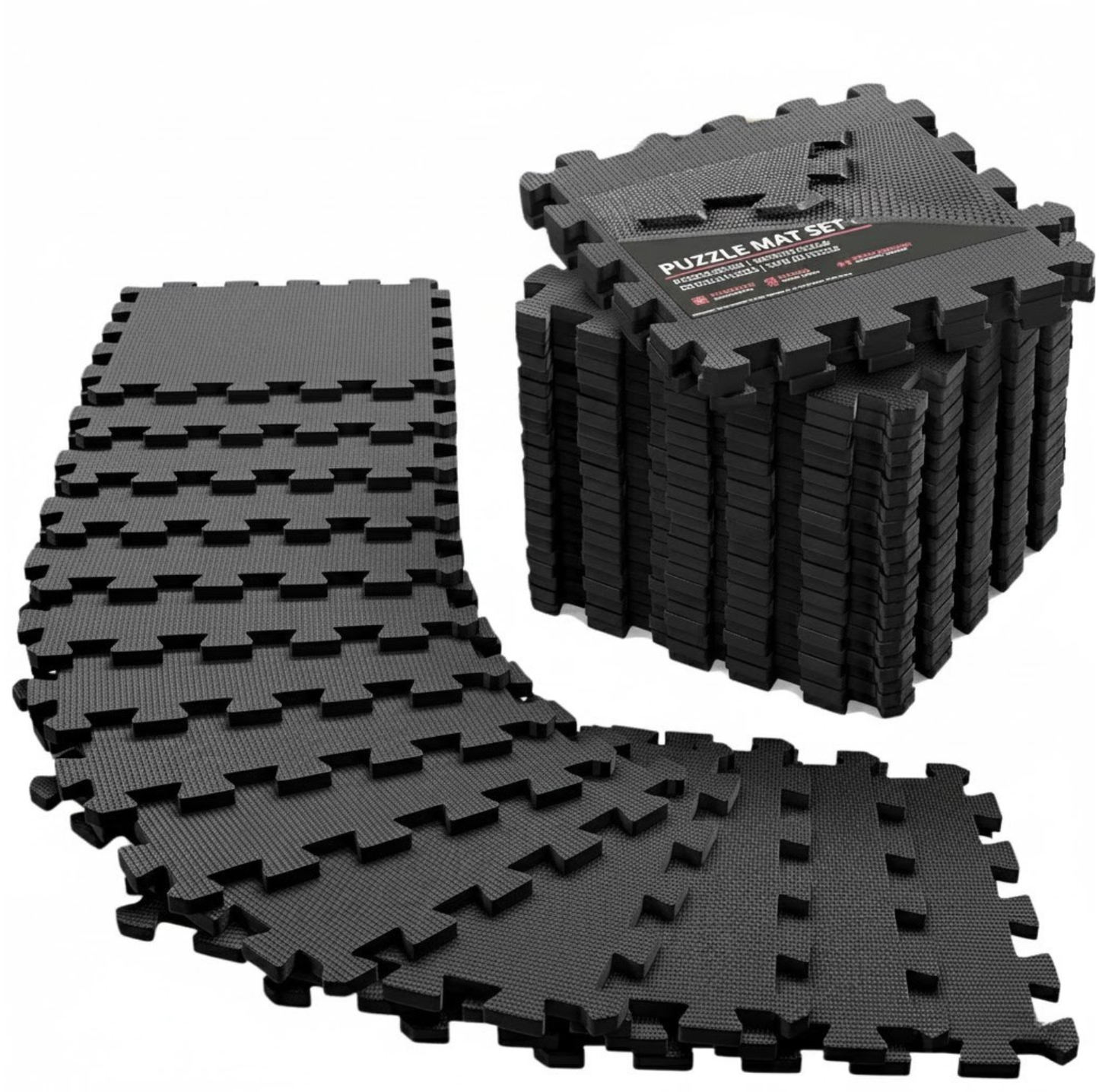 Set of Interlocking EVA Foam Mats for Home Gym or Garage Flooring