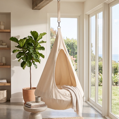 Hanging Fabric Seat Sensory Swing Chair for Kids with Strap