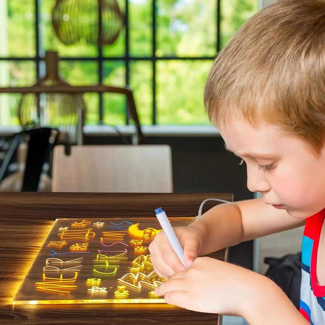 GlowArt Kids' Writing Pad - Eco-Friendly LED Drawing Board