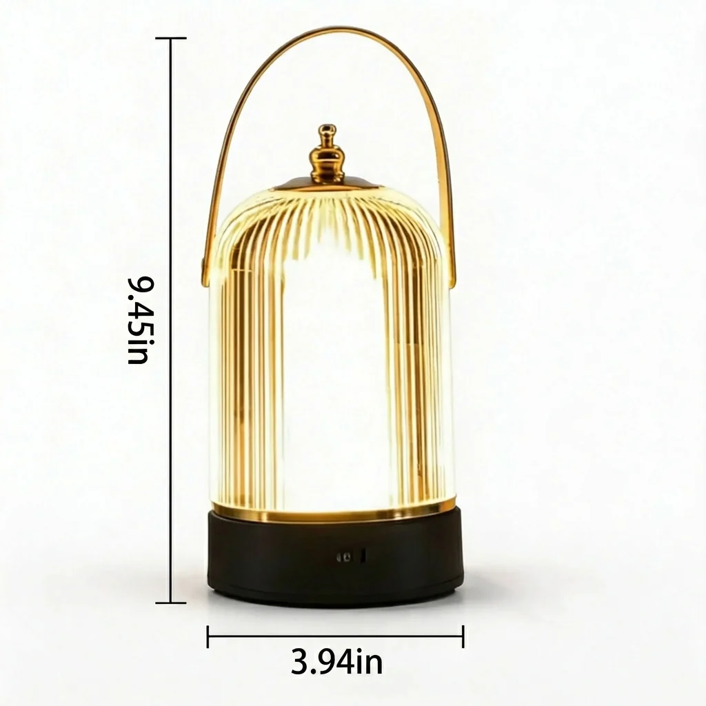Contemporary Textured Glass Lamp for Tables