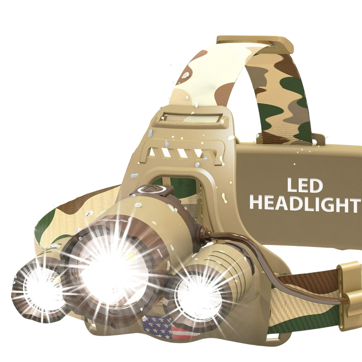 Rechargeable LED Headlamp with Adjustable Focus and Red Light Mode