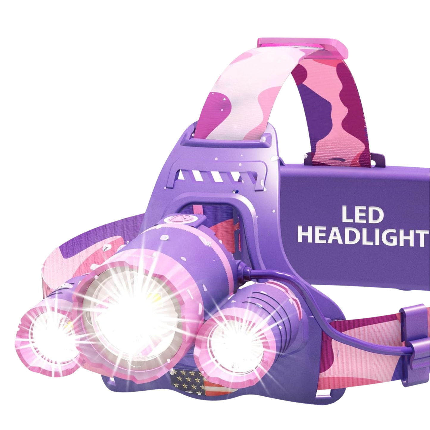 Rechargeable LED Headlamp with Adjustable Focus and Red Light Mode