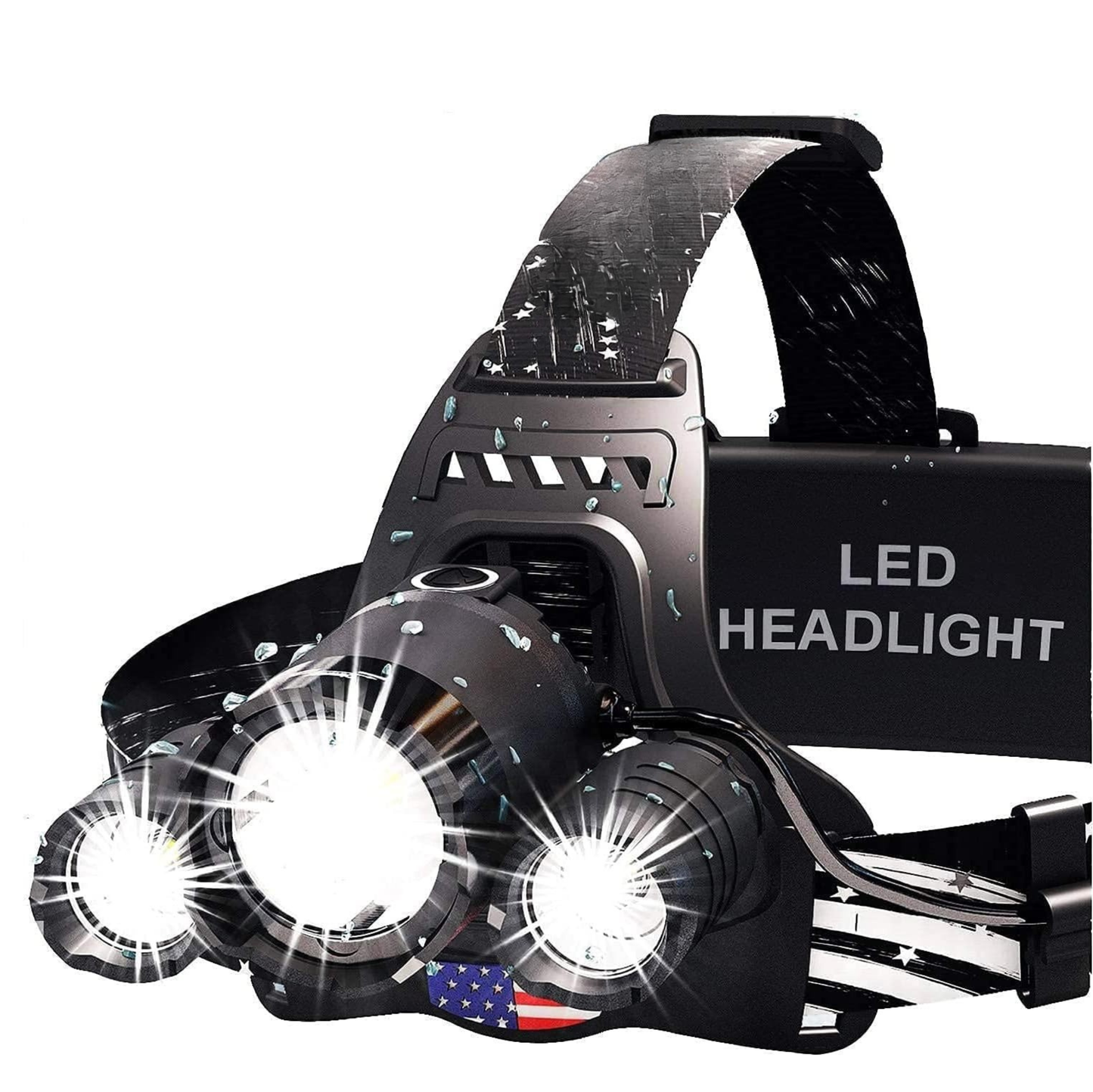 Rechargeable LED Headlamp with Adjustable Focus and Red Light Mode