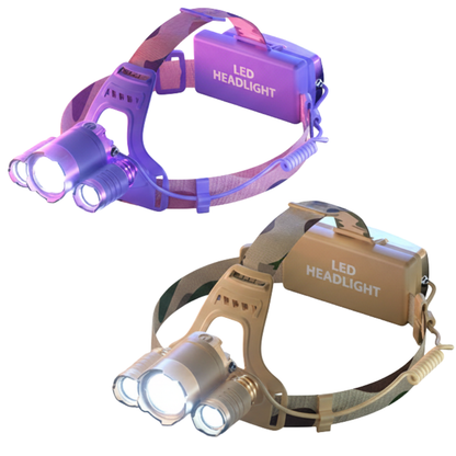 Rechargeable LED Headlamp with Adjustable Focus and Red Light Mode