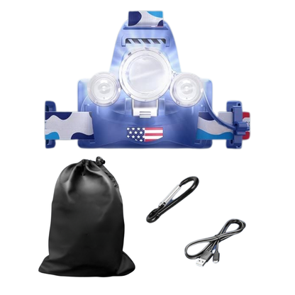 Rechargeable LED Headlamp with Adjustable Focus and Red Light Mode