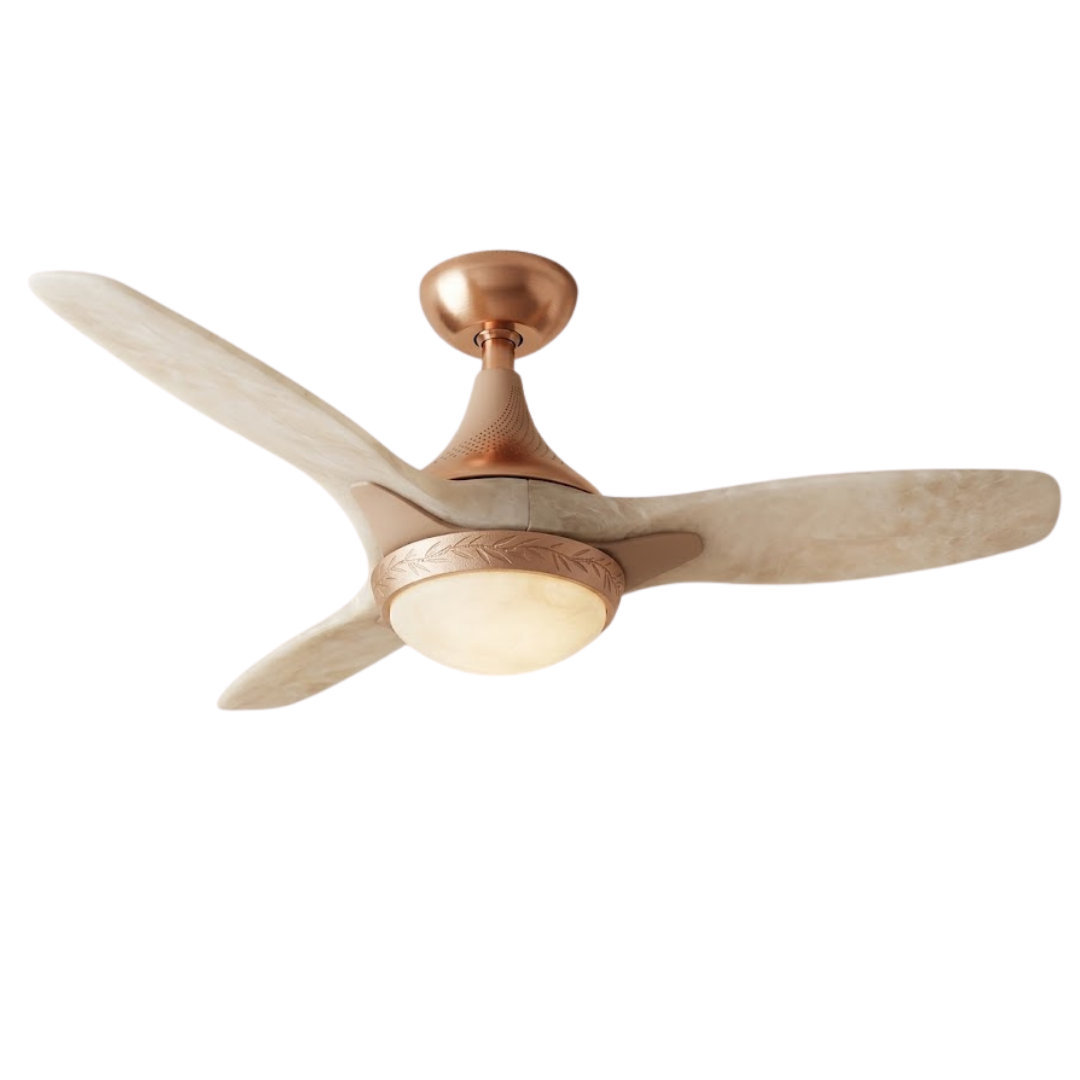 Ceiling Fan with Remote Control, Integrated LED Light, Low Profile Design