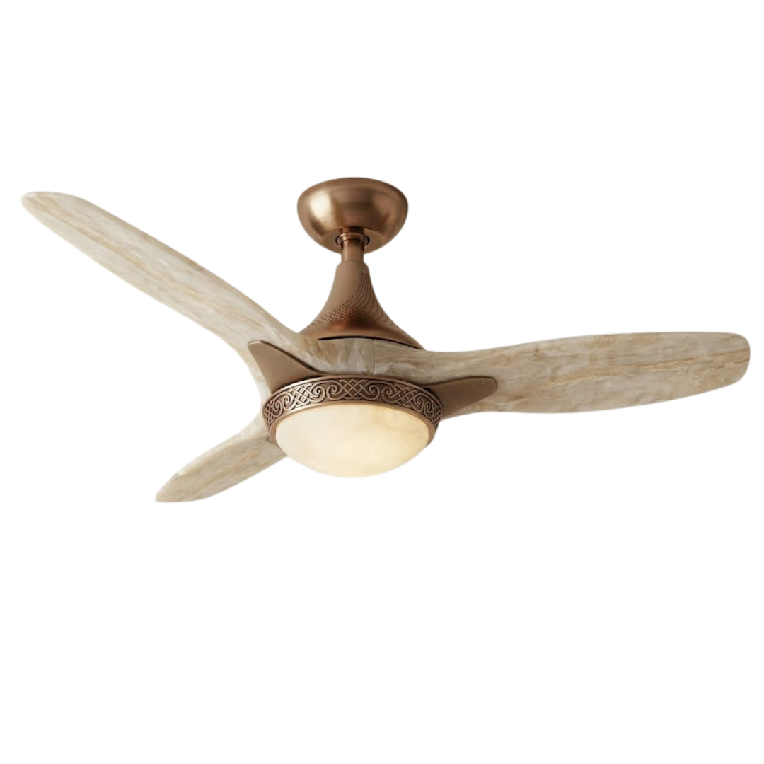 Ceiling Fan with Remote Control, Integrated LED Light, Low Profile Design