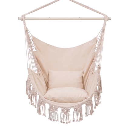 Hammock Chair with Cushions and Storage Pocket – 500 lb Weight Limit