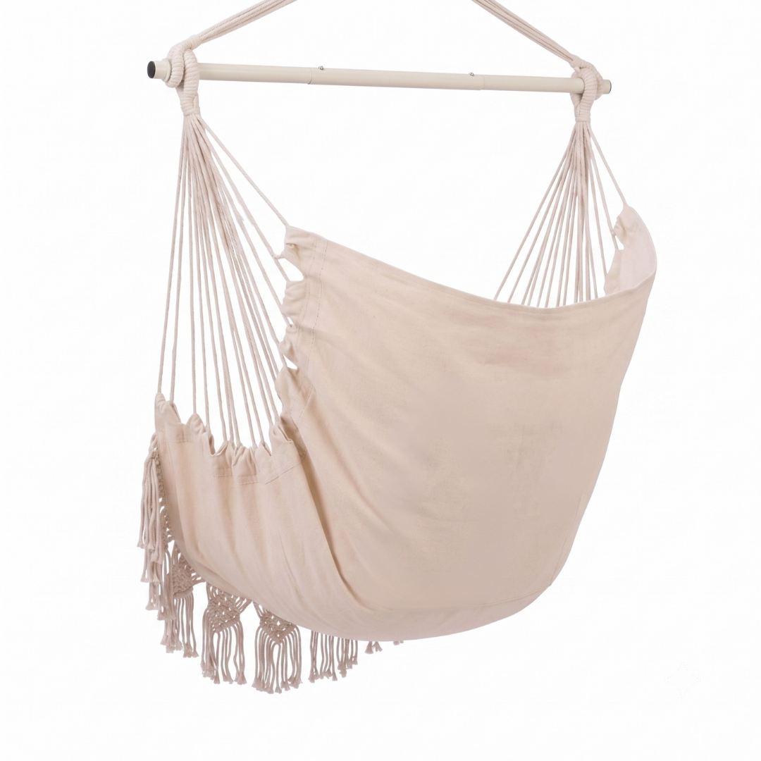 Hammock Chair with Cushions and Storage Pocket – 500 lb Weight Limit