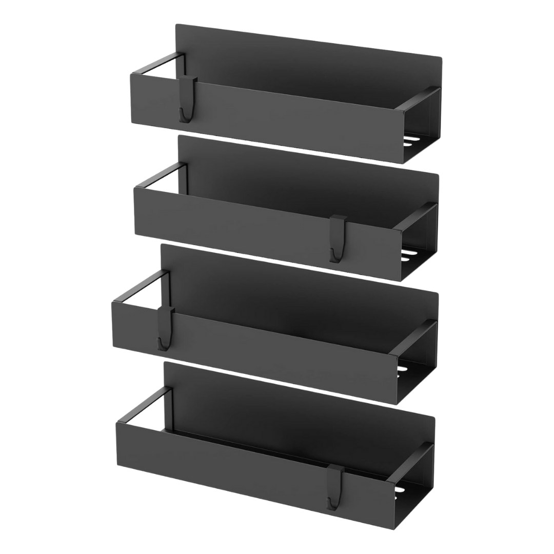 4-Tier Metal Spice Organizer with Magnetic Design for Refrigerator