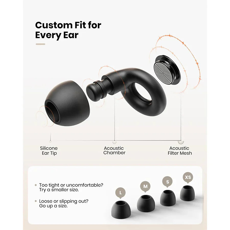 Reusable Silicone Ear Plugs for Noise Reduction - 25dB