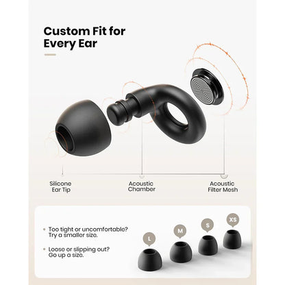 Reusable Silicone Ear Plugs for Noise Reduction - 25dB
