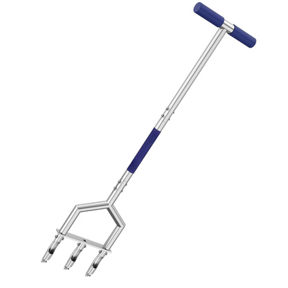3-Pronged Hollow Tine Lawn Aerator Tool for Manual Core Aeration
