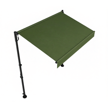Height Adjustable 118-Inch Manual Patio Awning for Sun Protection