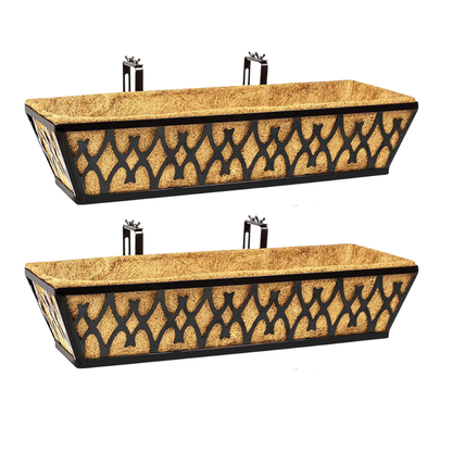 Coco Liner Metal Planter Box for Balcony and Fence