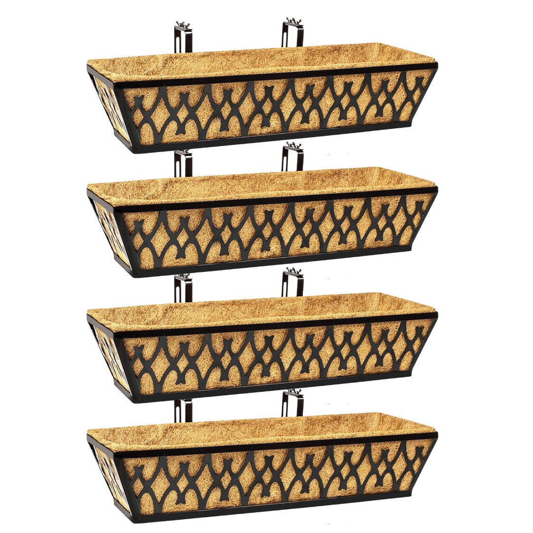 Coco Liner Metal Planter Box for Balcony and Fence