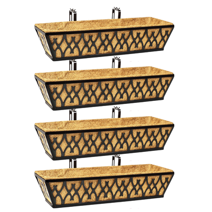 Coco Liner Metal Planter Box for Balcony and Fence