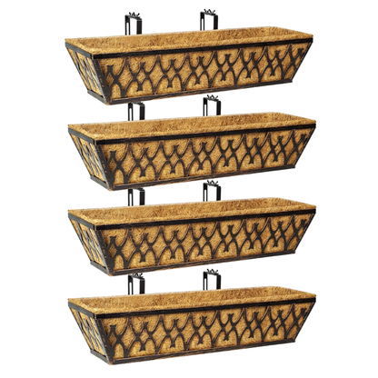 Coco Liner Metal Planter Box for Balcony and Fence