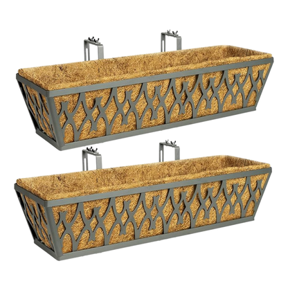 Coco Liner Metal Planter Box for Balcony and Fence