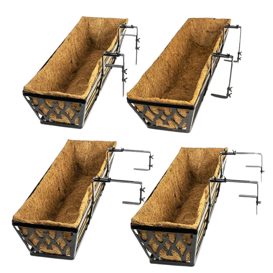 Coco Liner Metal Planter Box for Balcony and Fence