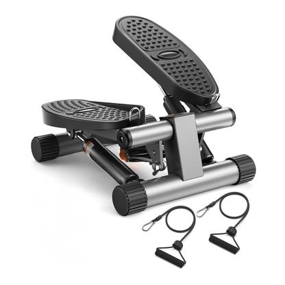 Compact Stepper Workout Equipment with Hydraulic Resistance and Bands