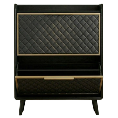 Shoe Storage Unit with Flip Drawers and Padded Panels
