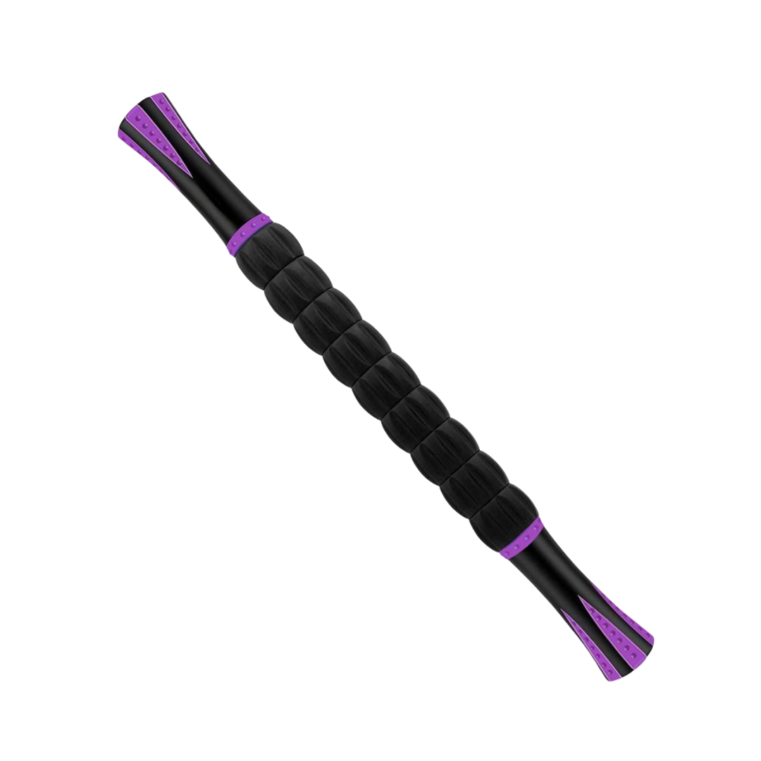9-Roller Muscle Massage Stick with Textured Grip Handles