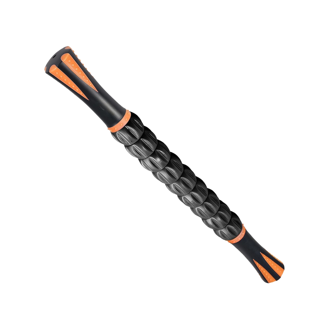 9-Roller Muscle Massage Stick with Textured Grip Handles