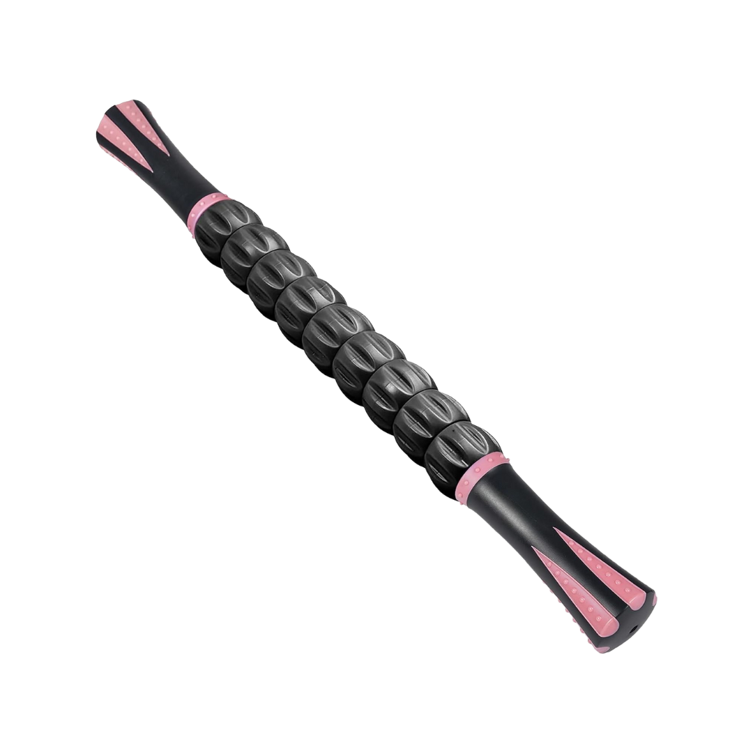 9-Roller Muscle Massage Stick with Textured Grip Handles