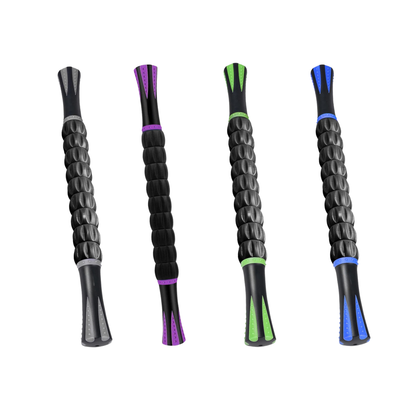 9-Roller Muscle Massage Stick with Textured Grip Handles