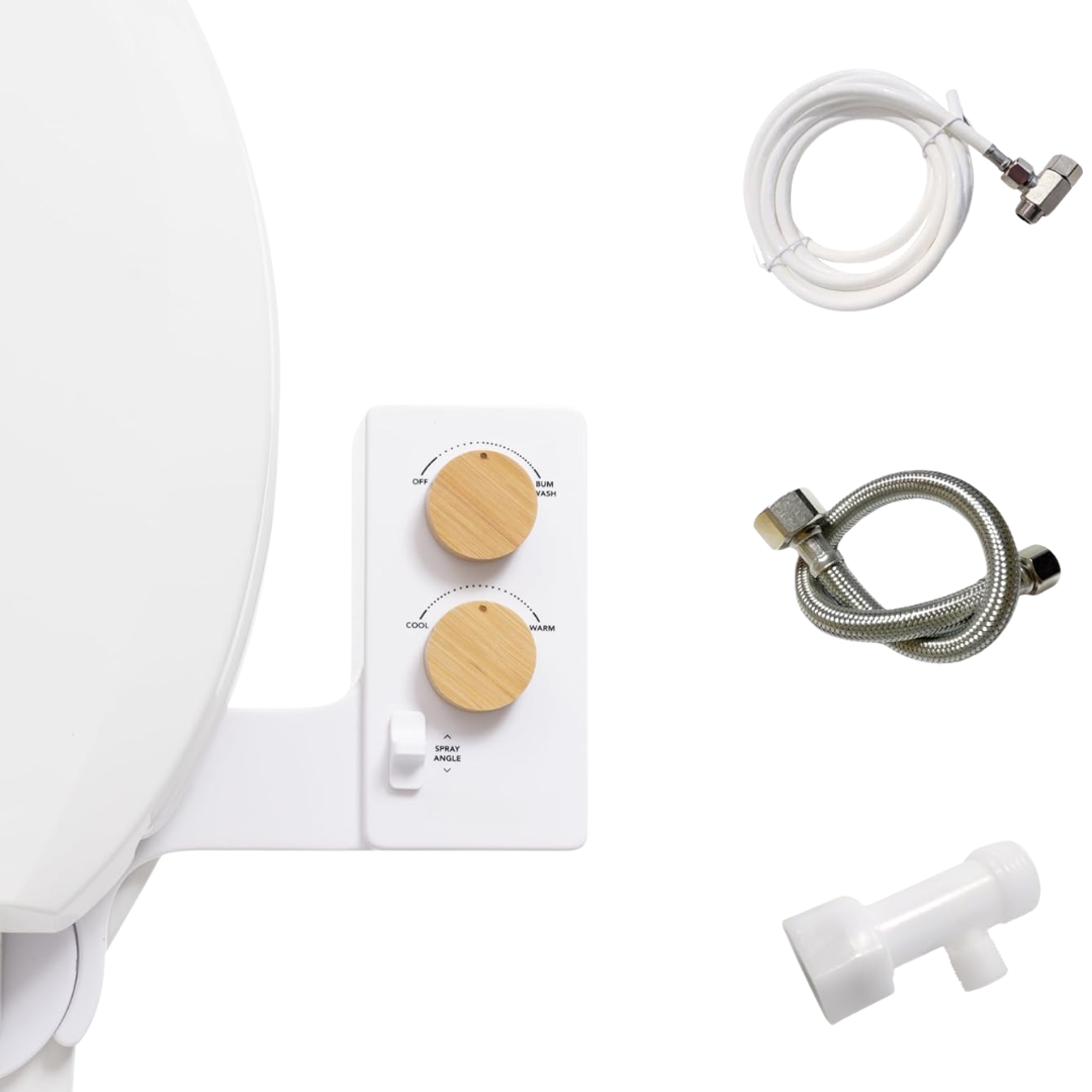 Adjustable Spray Control Bidet Attachment for Toilet Seat - No Electricity