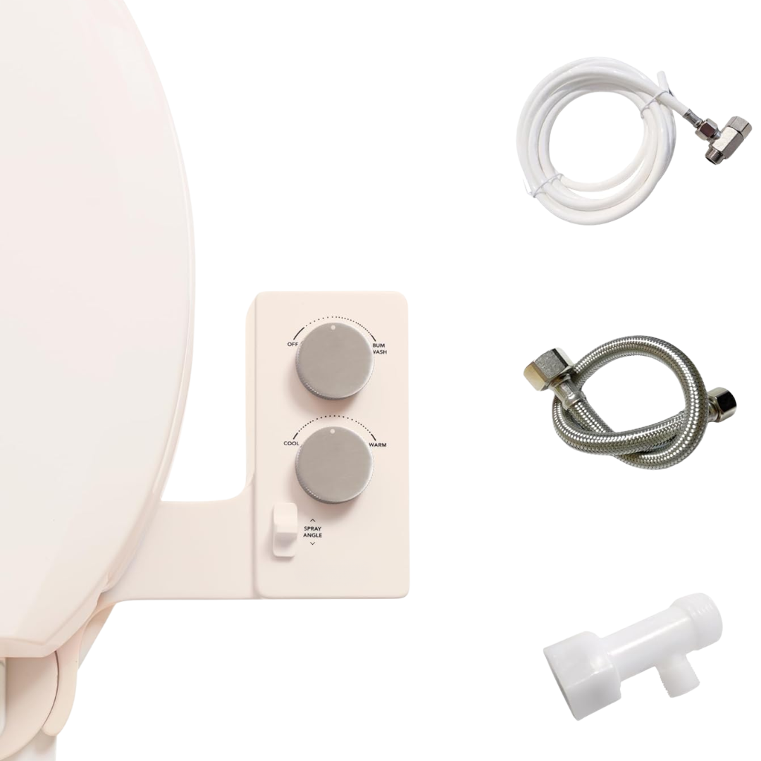 Adjustable Spray Control Bidet Attachment for Toilet Seat - No Electricity