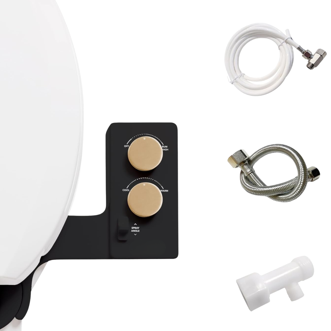 Adjustable Spray Control Bidet Attachment for Toilet Seat - No Electricity