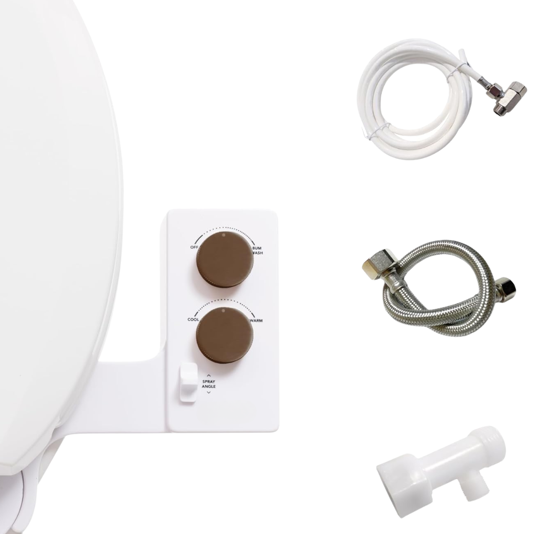 Adjustable Spray Control Bidet Attachment for Toilet Seat - No Electricity