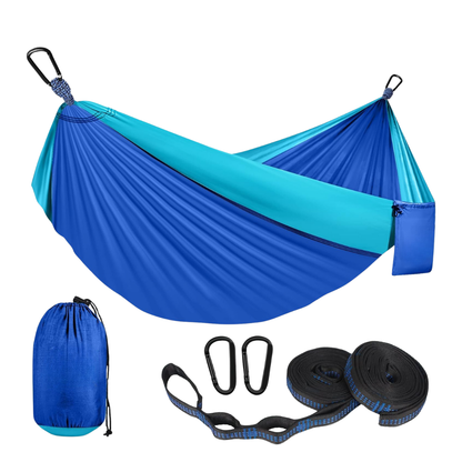 Adjustable Strap Nylon Hammock for Camping with 2 Carabiners