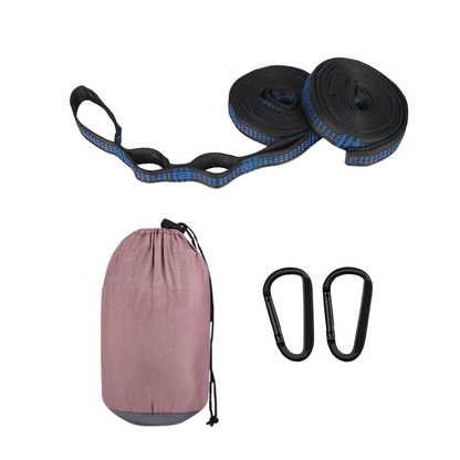 Adjustable Strap Nylon Hammock for Camping with 2 Carabiners