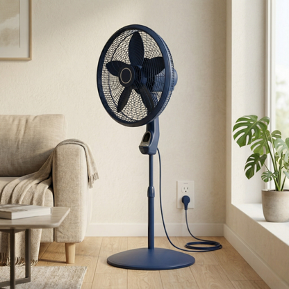Remote Control Oscillating Stand Fan with Timer and Three Speed Options