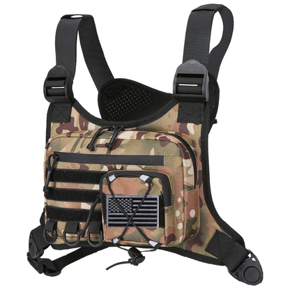 Adjustable Strap Chest Bag for Outdoor Use with Zipper Pocket