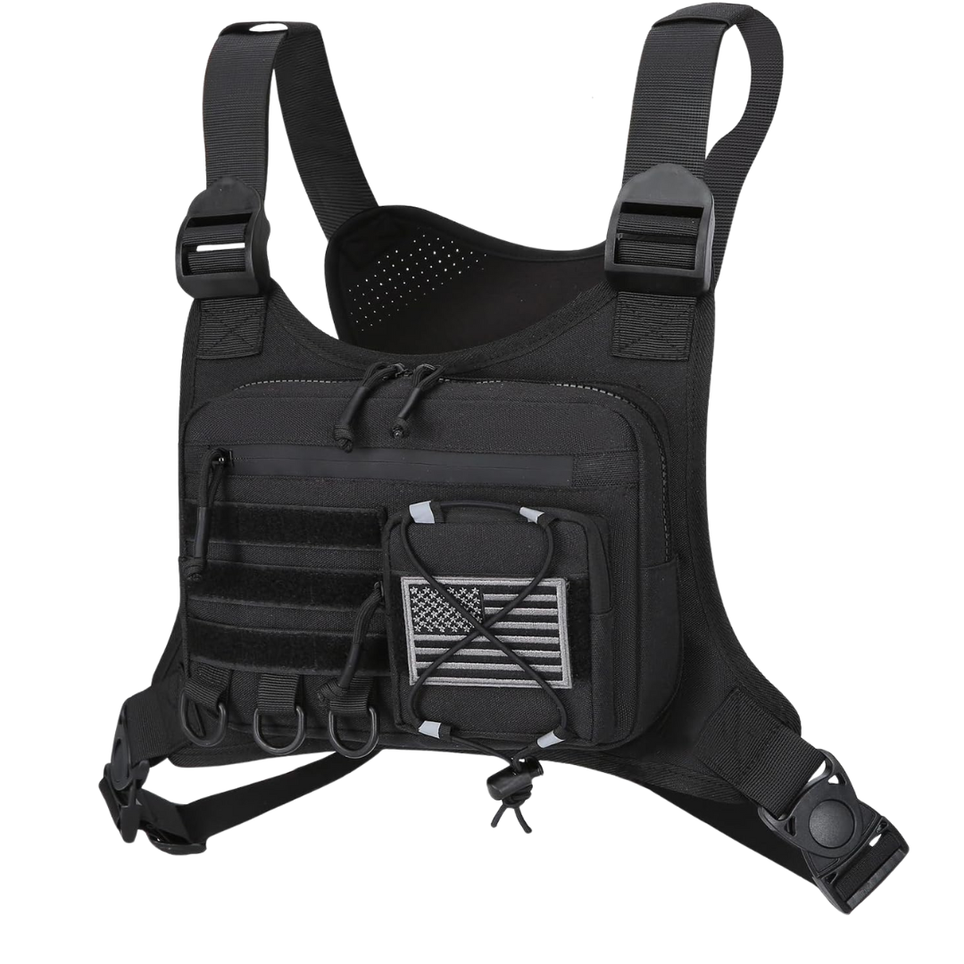 Adjustable Strap Chest Bag for Outdoor Use with Zipper Pocket