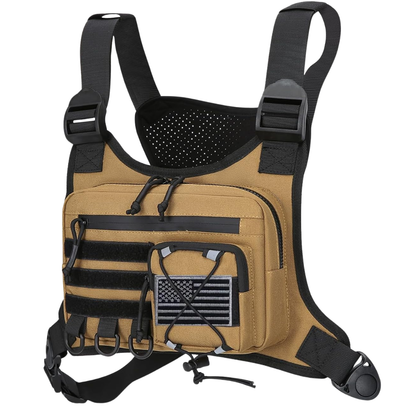 Adjustable Strap Chest Bag for Outdoor Use with Zipper Pocket