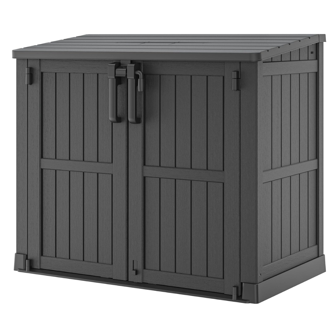 Lockable Garden Storage Box - 36 Cubic Feet Outdoor Resin Shed