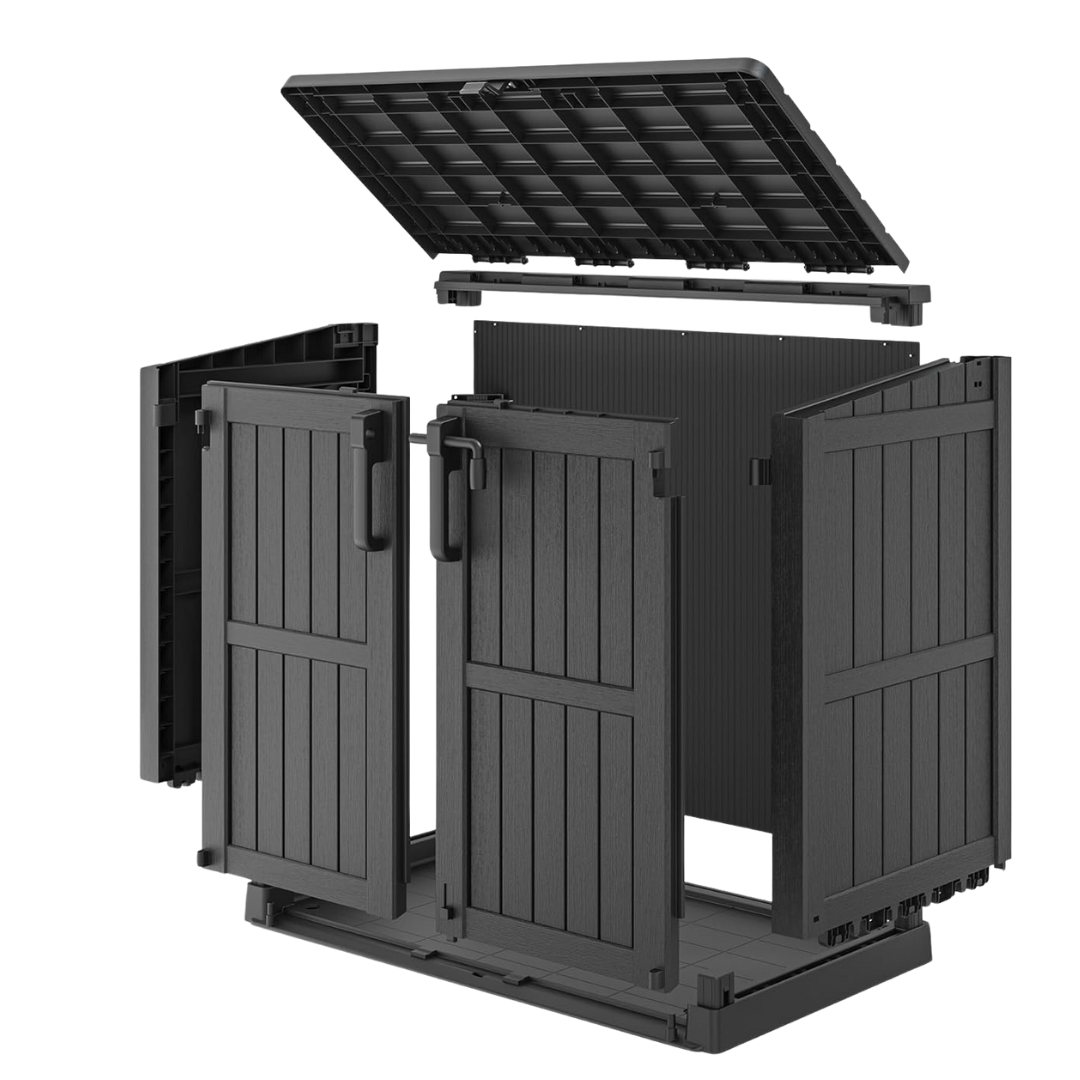 Lockable Garden Storage Box - 36 Cubic Feet Outdoor Resin Shed