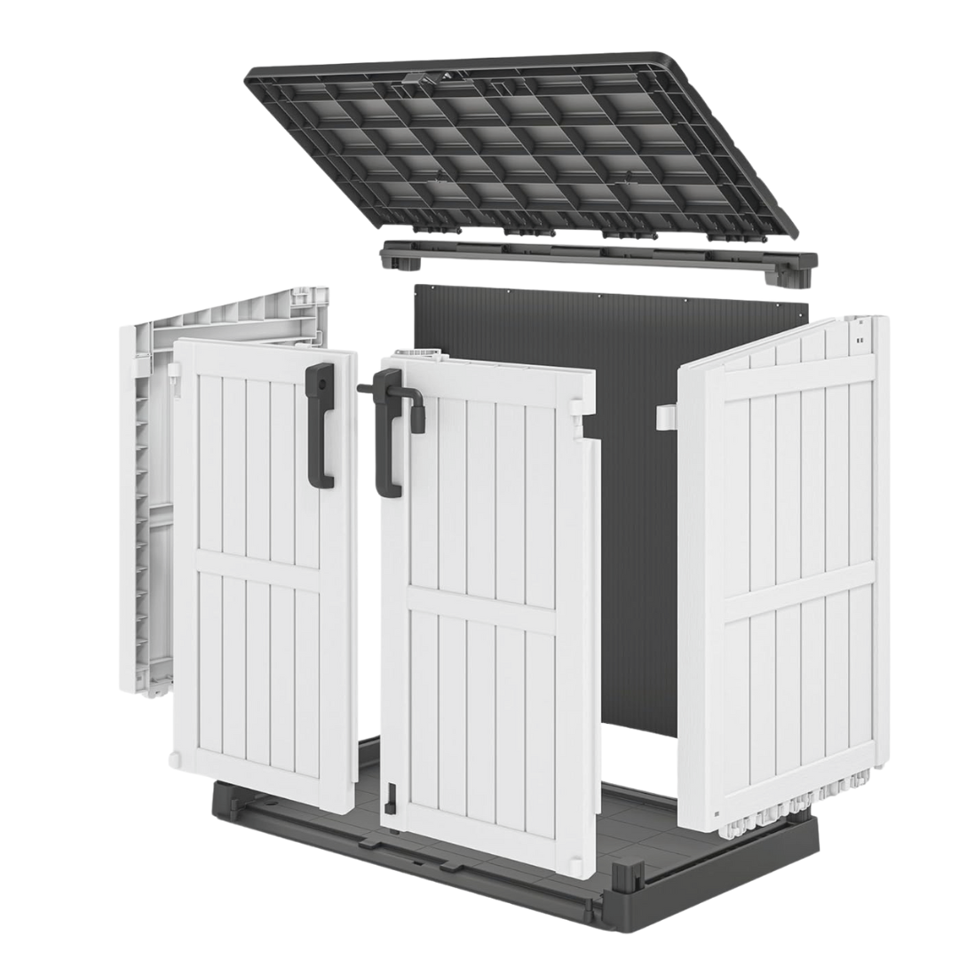 Lockable Garden Storage Box - 36 Cubic Feet Outdoor Resin Shed