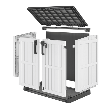 Lockable Garden Storage Box - 36 Cubic Feet Outdoor Resin Shed